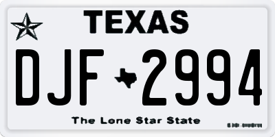 TX license plate DJF2994