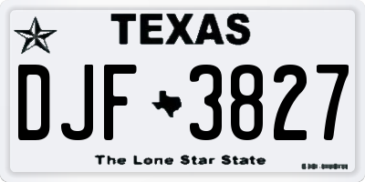TX license plate DJF3827