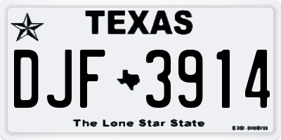 TX license plate DJF3914