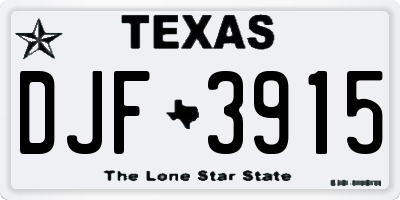 TX license plate DJF3915