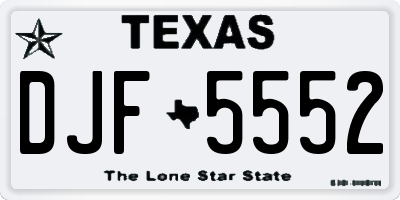 TX license plate DJF5552