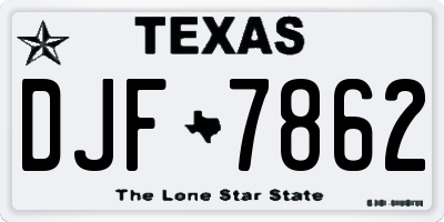 TX license plate DJF7862
