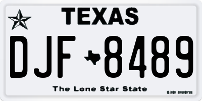 TX license plate DJF8489