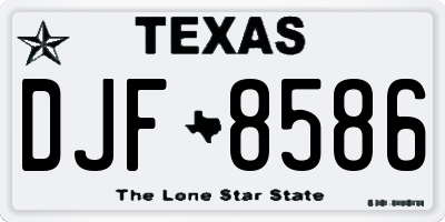 TX license plate DJF8586