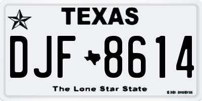 TX license plate DJF8614