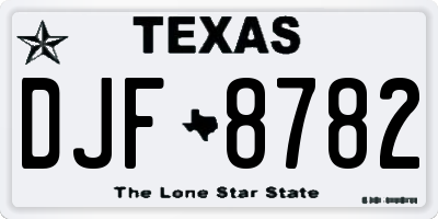 TX license plate DJF8782
