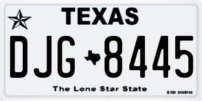 TX license plate DJG8445