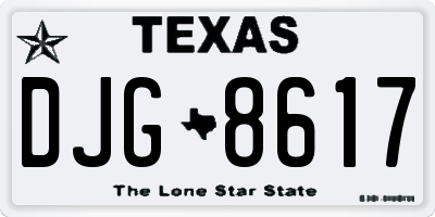 TX license plate DJG8617