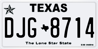 TX license plate DJG8714