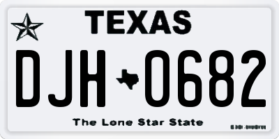 TX license plate DJH0682
