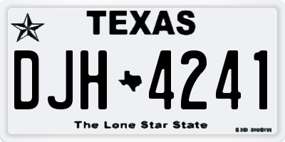 TX license plate DJH4241