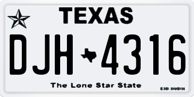 TX license plate DJH4316