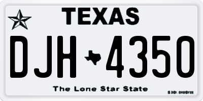 TX license plate DJH4350