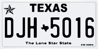 TX license plate DJH5016