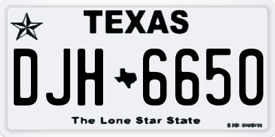 TX license plate DJH6650