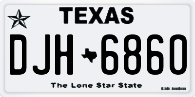 TX license plate DJH6860