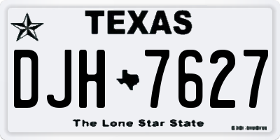 TX license plate DJH7627