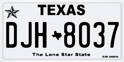 TX license plate DJH8037