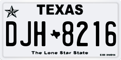 TX license plate DJH8216