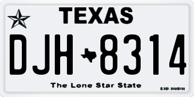 TX license plate DJH8314