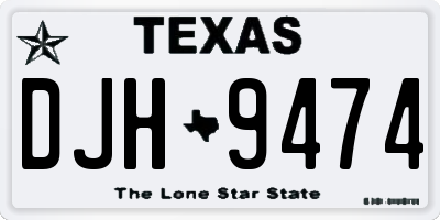 TX license plate DJH9474