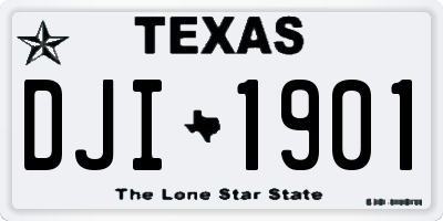 TX license plate DJI1901