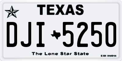 TX license plate DJI5250