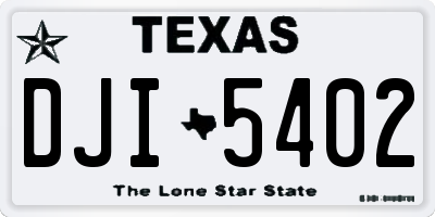 TX license plate DJI5402