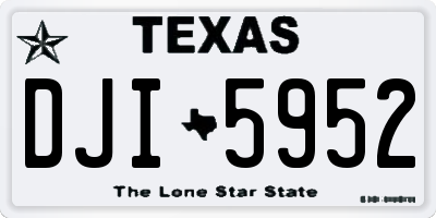 TX license plate DJI5952