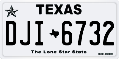 TX license plate DJI6732