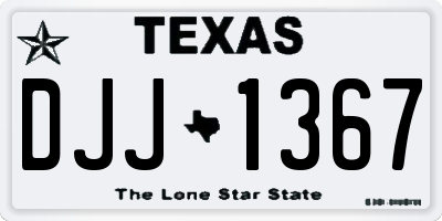 TX license plate DJJ1367