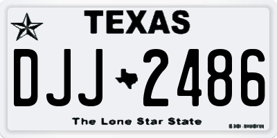 TX license plate DJJ2486