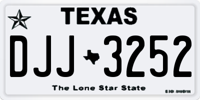 TX license plate DJJ3252