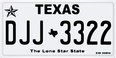 TX license plate DJJ3322