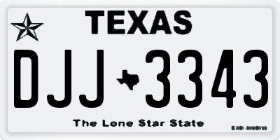 TX license plate DJJ3343