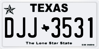 TX license plate DJJ3531
