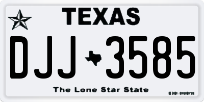 TX license plate DJJ3585