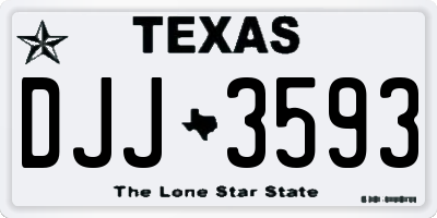 TX license plate DJJ3593