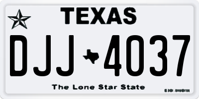 TX license plate DJJ4037