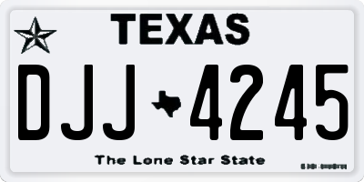 TX license plate DJJ4245