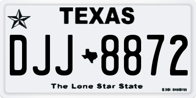TX license plate DJJ8872
