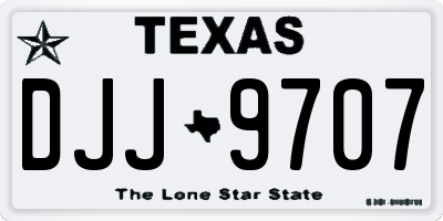 TX license plate DJJ9707