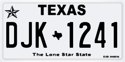TX license plate DJK1241