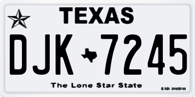 TX license plate DJK7245