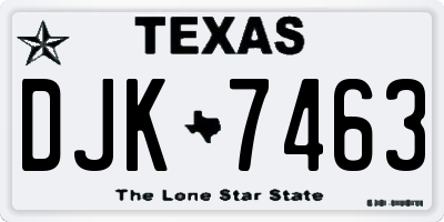 TX license plate DJK7463