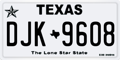 TX license plate DJK9608