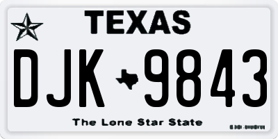 TX license plate DJK9843