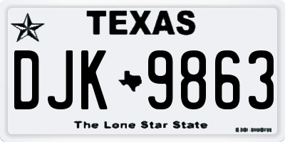 TX license plate DJK9863