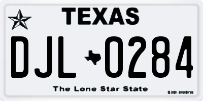 TX license plate DJL0284