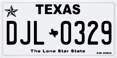 TX license plate DJL0329